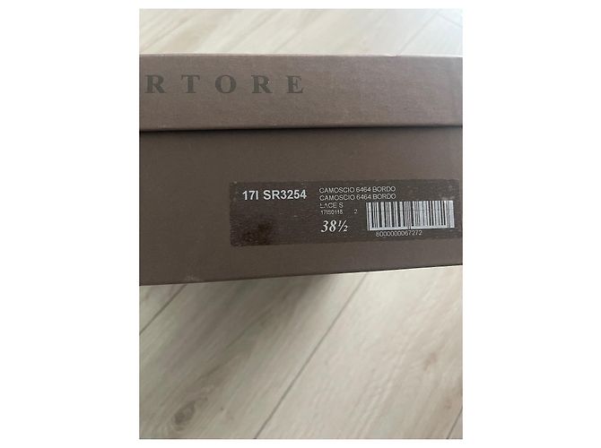 Botines Sartore de Nubuck Rojo Oscuro Burdeos - vista 3