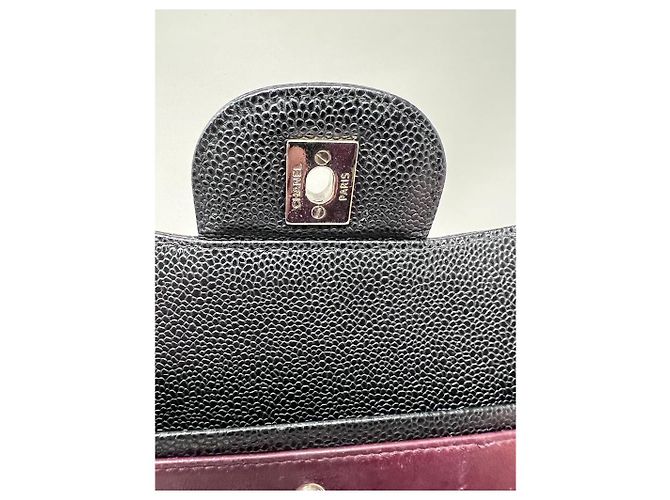 Borsa Chanel Jumbo in pelle caviar nera Nero - vista 8