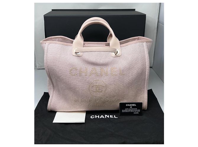 Borsa Deauville Chanel in tessuto rosa - vista 9