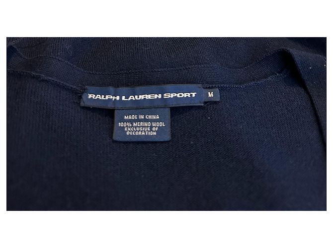 Ralph Lauren Strickjacke Blau Merino Wolle M - Ansicht 4