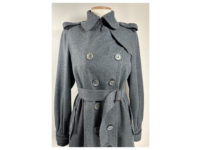Abrigo de lana y cachemira gris Thomas Burberry - vista 3