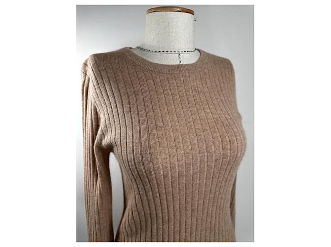 Autre Marque Just Cashmere Rippstrickpullover Rundhals Kaschmir Camel Kamel - Ansicht 3