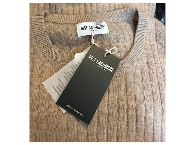 Autre Marque Just Cashmere Rippstrickpullover Rundhals Kaschmir Camel Kamel - Ansicht 5