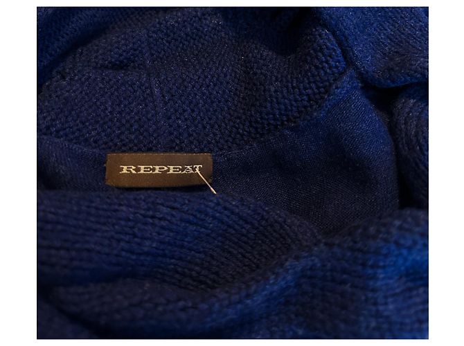 Autre Marque Abito in lana merino blu navy - vista 5