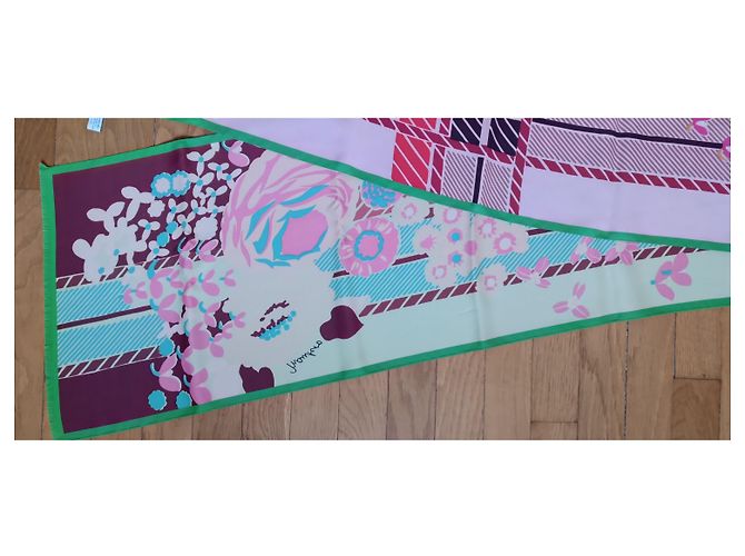 Autre Marque Stola Mantero 1902 in seta fucsia e verde Multicolore - vista 5