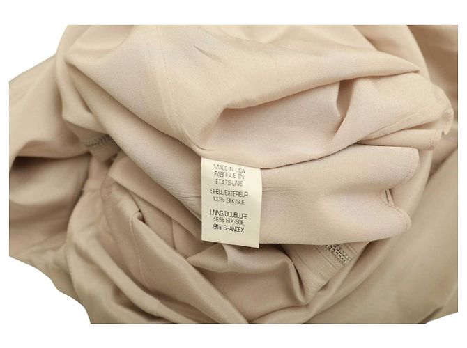 Helmut Lang Beige Draped Longer Front Sequined Silk Sleeveless Blouse Top M - view 5