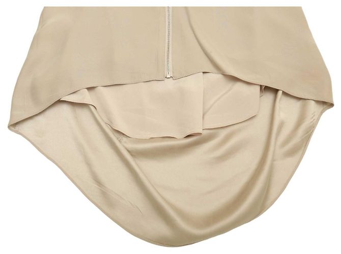 Helmut Lang Beige Draped Longer Front Sequined Silk Sleeveless Blouse Top M - view 7