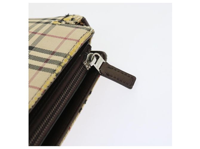 Borsa Tote BURBERRY Nova Check Canvas Beige Auth 56398 - vista 11