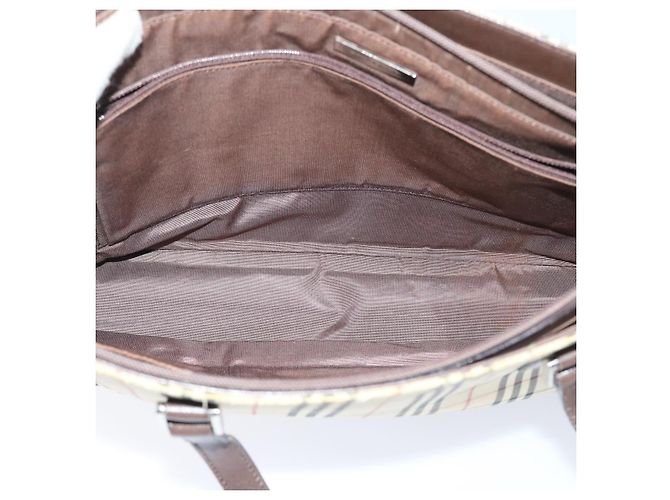 Borsa Tote BURBERRY Nova Check Canvas Beige Auth 56398 - vista 12