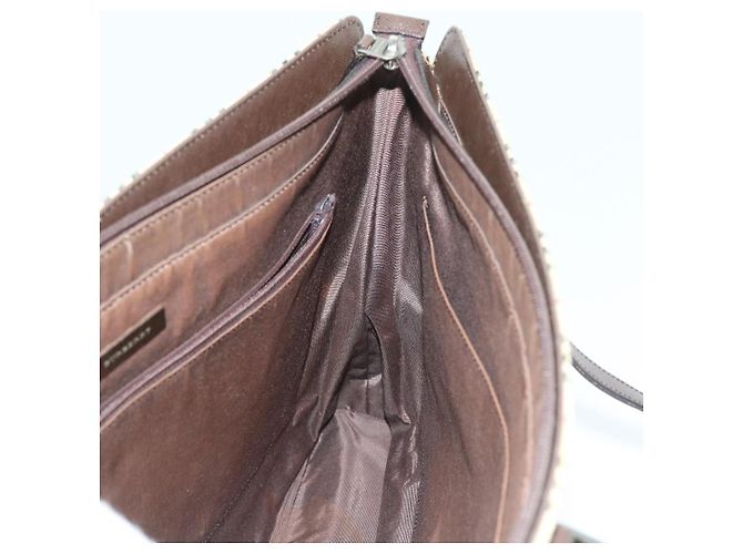 Borsa Tote BURBERRY Nova Check Canvas Beige Auth 56398 - vista 18