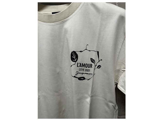 Maglietta Jacquemus L'Amour Nero Beige Crema - vista 2