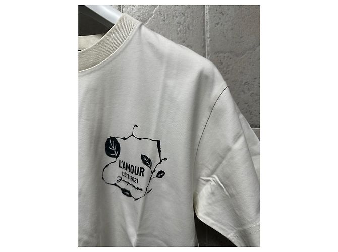 Maglietta Jacquemus L'Amour Nero Beige Crema - vista 6