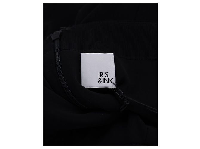 Iris & Ink Black Off-Shoulder Top in Black Polyester - view 3