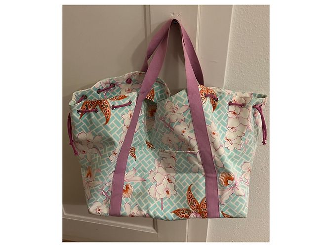 Autre Marque Borsa Tote Manuel Canovas in Cotone con Stampa Floreale Blu - vista 2