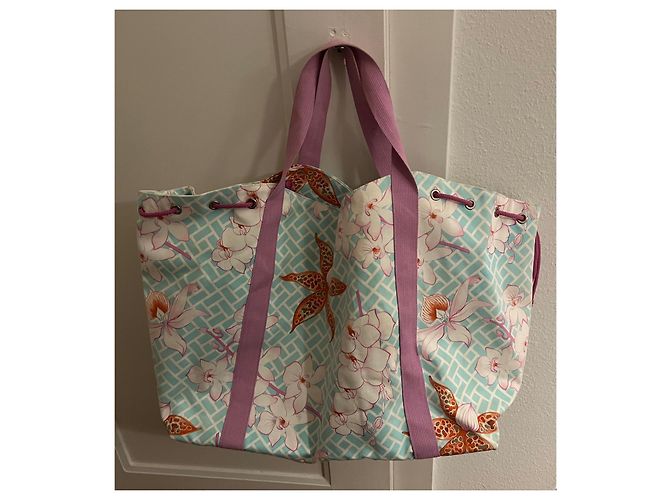 Autre Marque Borsa Tote Manuel Canovas in Cotone con Stampa Floreale Blu - vista 3