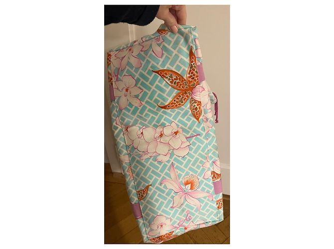 Autre Marque Borsa Tote Manuel Canovas in Cotone con Stampa Floreale Blu - vista 4