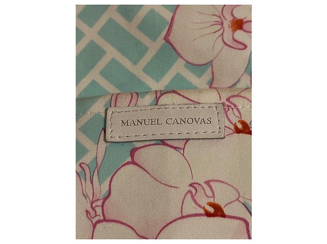 Autre Marque Borsa Tote Manuel Canovas in Cotone con Stampa Floreale Blu - vista 5