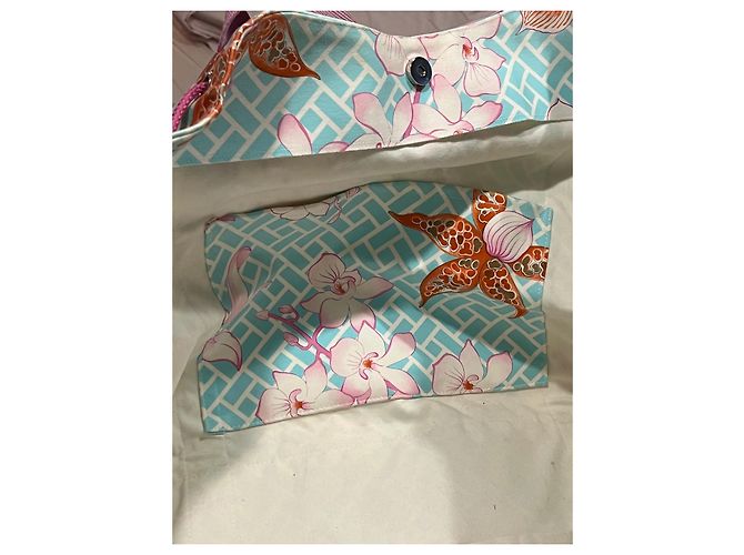 Autre Marque Borsa Tote Manuel Canovas in Cotone con Stampa Floreale Blu - vista 6