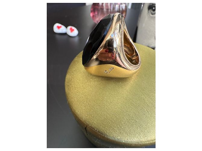 Anello Pomellato Victoria Oro Rosa e Giaietto Nero - vista 8