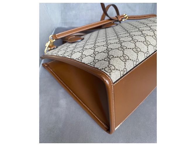 Borsa tote Gucci GG Supreme marrone - vista 10