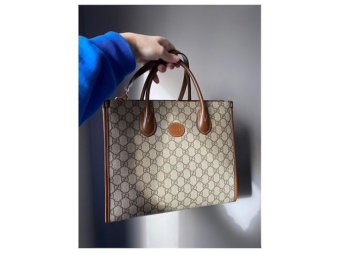 Borsa tote Gucci GG Supreme marrone - vista 17