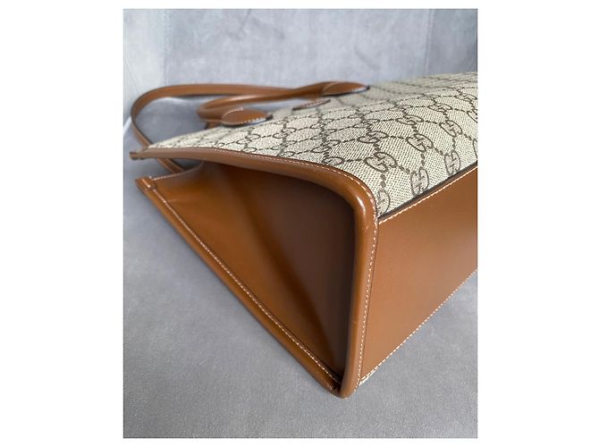 Borsa tote Gucci GG Supreme marrone - vista 8