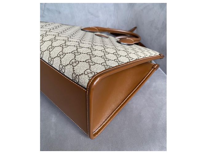 Borsa tote Gucci GG Supreme marrone - vista 9