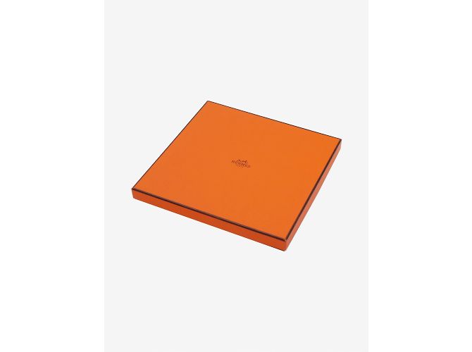 Hermès Sciarpa quadrata stampata in seta arancione - vista 6