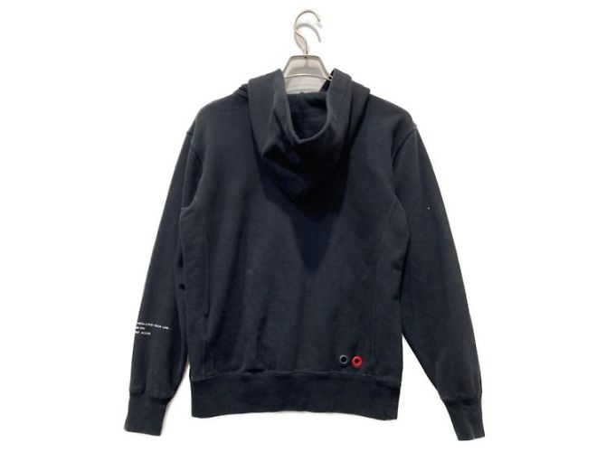 Moncler Kapuzenpullover mit Logo Tape Design Schwarz Baumwolle - Ansicht 2
