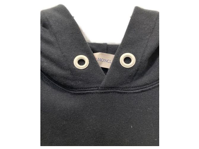 Moncler Kapuzenpullover mit Logo Tape Design Schwarz Baumwolle - Ansicht 3