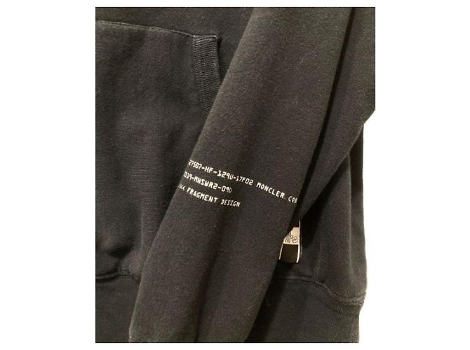 Moncler Kapuzenpullover mit Logo Tape Design Schwarz Baumwolle - Ansicht 5