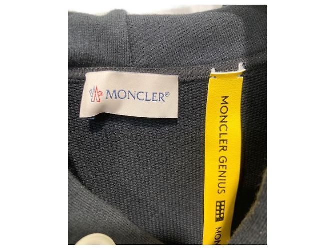 Moncler Kapuzenpullover mit Logo Tape Design Schwarz Baumwolle - Ansicht 6
