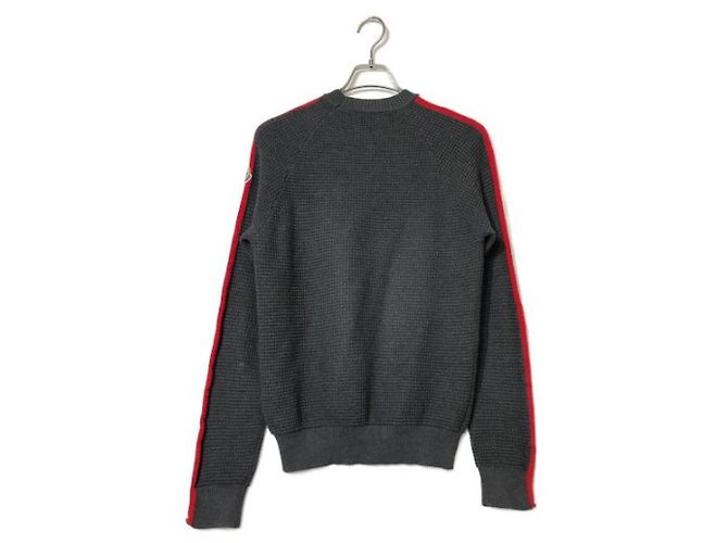 Moncler dreifarbiger Strickpullover aus Wolle grau - Ansicht 2