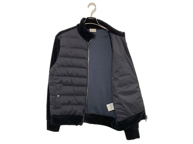 Moncler Daunenjacke Cardigan Marineblau Nylon - Ansicht 3