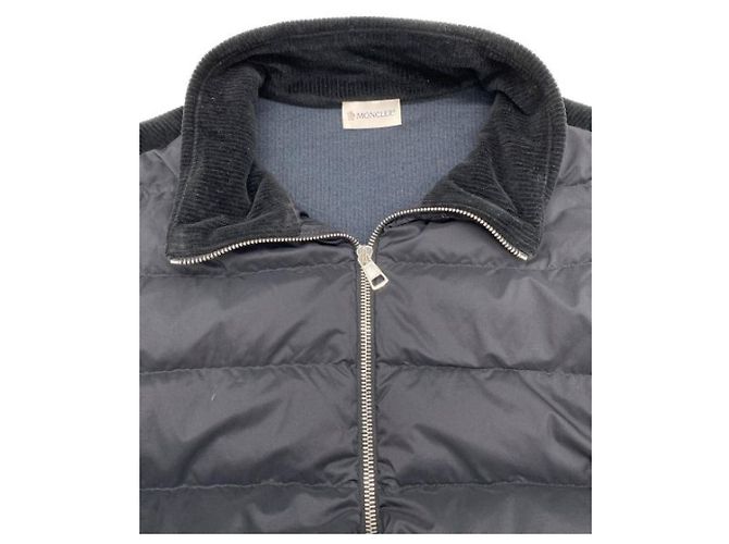 Moncler Daunenjacke Cardigan Marineblau Nylon - Ansicht 4
