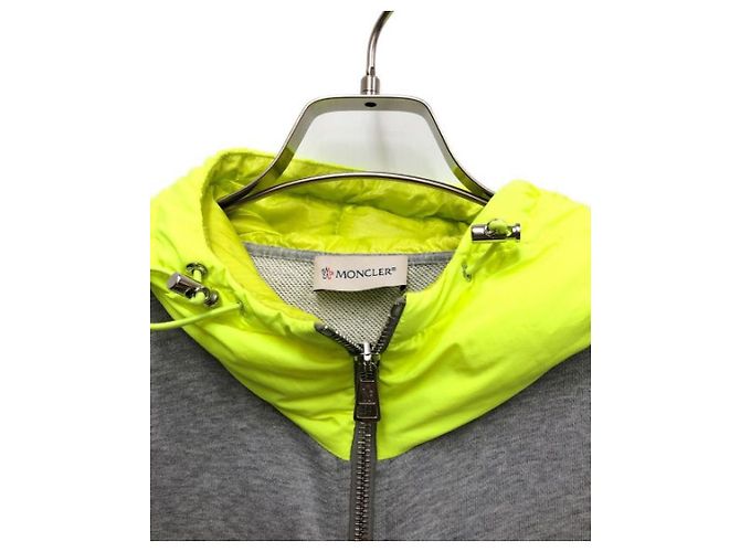 Moncler Kapuzenpullover mit Reißverschluss Grau Baumwolle - Ansicht 3