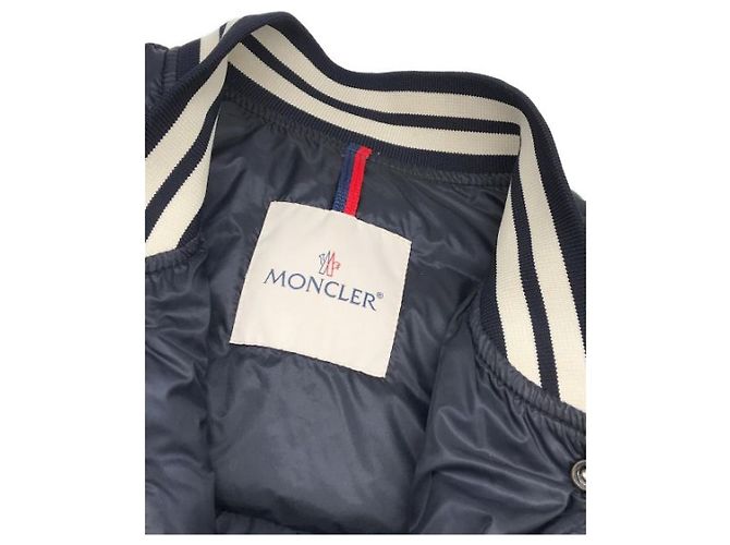 Piumino Moncler ENRICK blu navy nylon - vista 4
