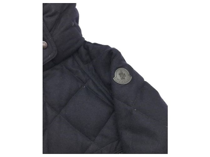 Moncler Harry Giubbotto Navy Blue Wool Jacket - view 4