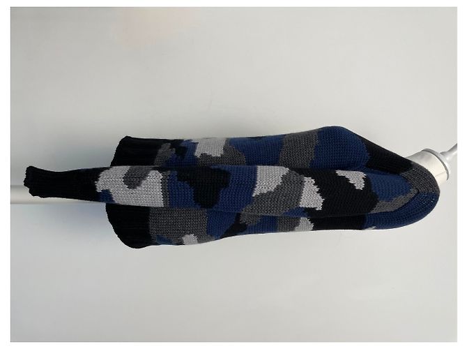 Jersey Parosh de lana con estampado camuflaje azul gris negro - vista 13
