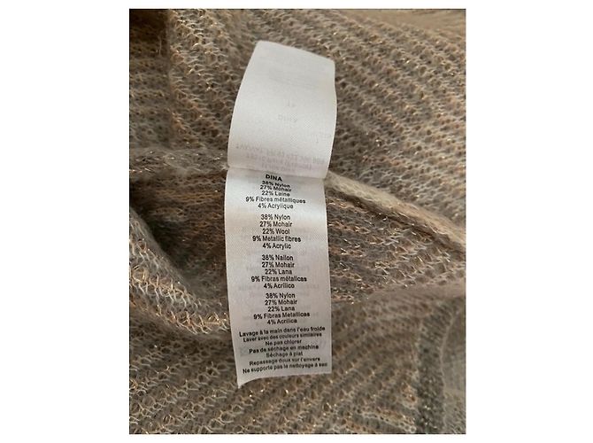 Des Petits Hauts Dina Strickjacke Rosa Grau Gold Lurex Pink - Ansicht 5