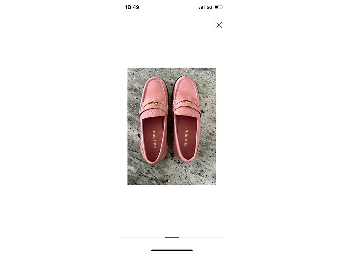 Mocassini Miu Miu in pelle rosa - vista 3