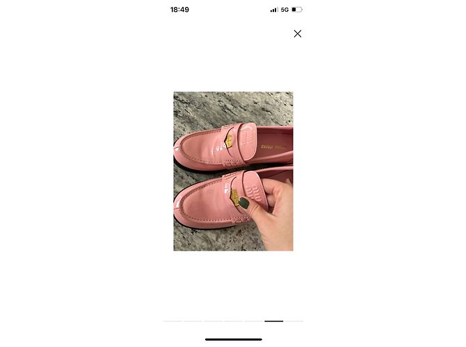Mocassini Miu Miu in pelle rosa - vista 5