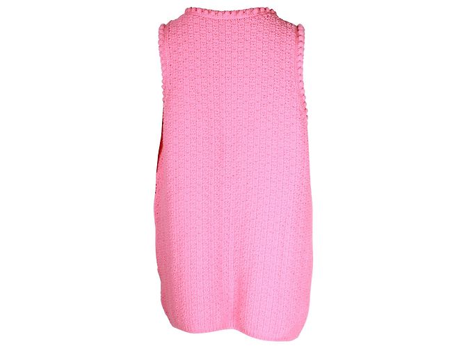 Chanel Open-Front Sleeveless Vest in Pink Cotton - view 3