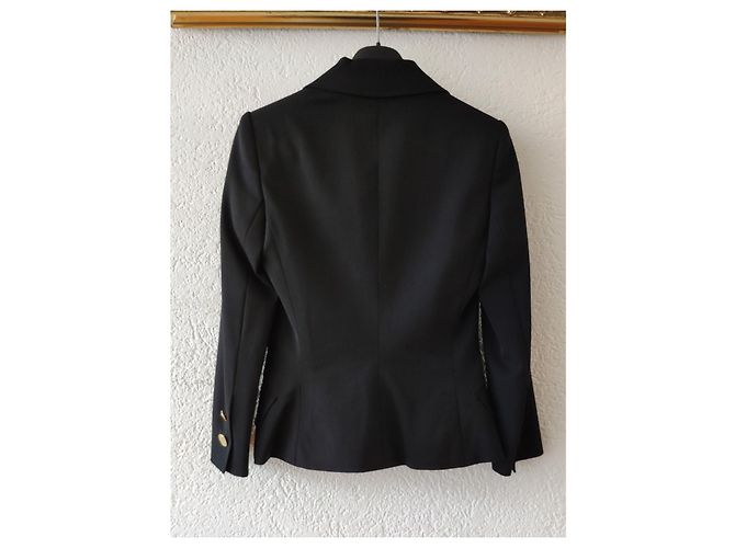 Dolce & Gabbana DOLCE&GABBANA SHORT SINGLE-BREASTED JACKET IN WOOL CANVAS . Black - view 3