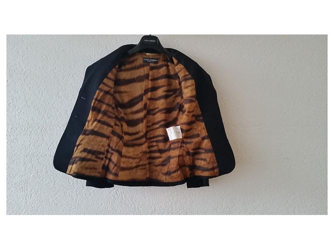 Dolce & Gabbana DOLCE&GABBANA SHORT SINGLE-BREASTED JACKET IN WOOL CANVAS . Black - view 5