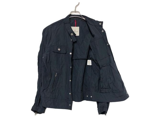 Giacca Moncler M65 Blu Navy Cotone Nylon - vista 3