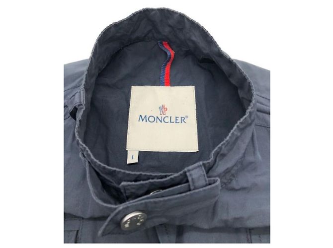 Giacca Moncler M65 Blu Navy Cotone Nylon - vista 4
