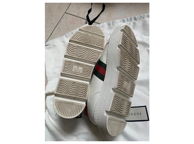 Taglia della sneaker con plateau Gucci Ace 40 Bianco - vista 9