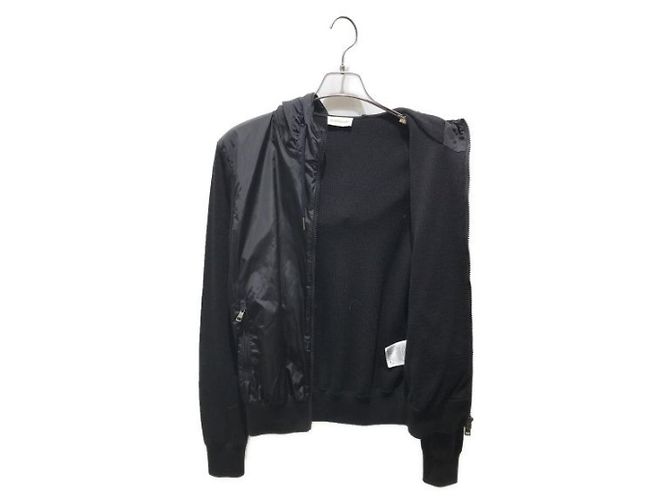 Moncler Strickjacke Schwarz Wolle Nylon - Ansicht 3