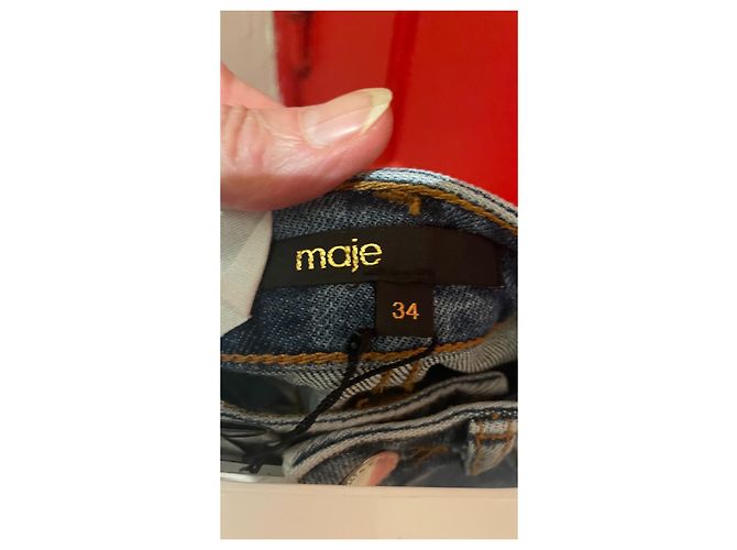 Gonna in denim Maje azzurra Blu chiaro - vista 4